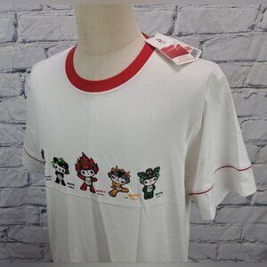 NWT Beijing Olympic Games T-Shirt Tee Official Product White Red Anime XL